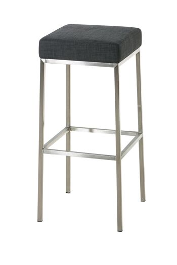 Biagi Tabouret de Bar Tissu Gris 6x37cm 1