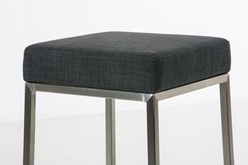 Biagi Tabouret de Bar Tissu Gris 6x37cm 4