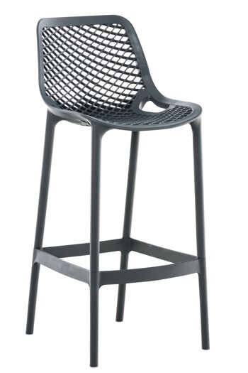 Bagnaia Tabouret de Bar Cuir Artificiel Gris 5x53cm 1