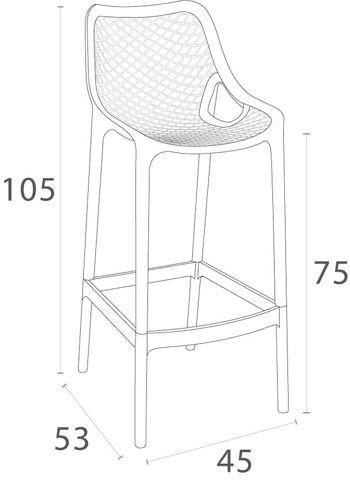 Bagnaia Tabouret de Bar Cuir Artificiel Gris 5x53cm 9