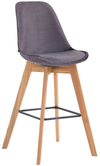 Tabouret Miranda Velours Gris 7x56cm