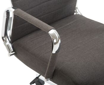 Calestano Chaise de Bureau Tissu Gris 15x66cm 6