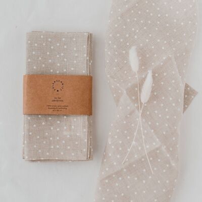 NAPKIN NATURAL DOTS IN A SET OF 4