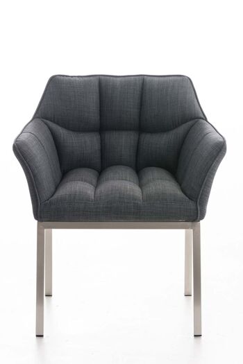 Sedilo Chaise de salle à manger Tissu Gris 13x63cm 9