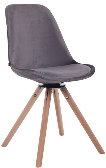 Oliva Chaise de salle à manger Velours Gris 6x56cm 1