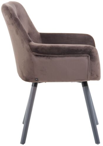 Fiore Chaise de salle à manger Velours Gris 10x60cm 3