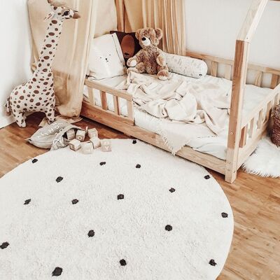 TAPPETO INTRECCIATO ROTONDO POIS Ø 140 CM