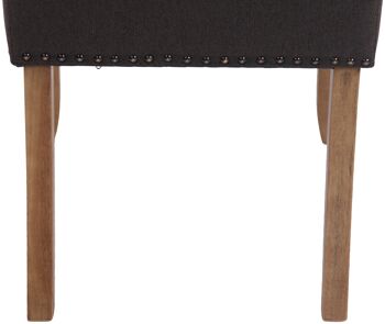Pernumia Chaise de salle à manger Tissu Gris 12x60cm 8