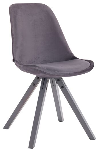 Collefava Chaise de salle à manger Velours Gris 6x56cm 1