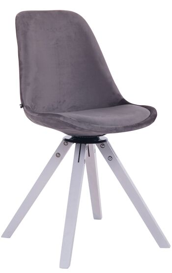 Gravedona Chaise de salle à manger Velours Gris 6x56cm 1