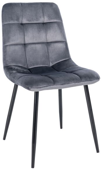 Melfi Chaise de salle à manger Velours Gris 5x55cm