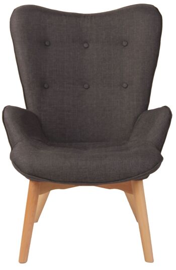 Fauteuil Trinità Tissu Gris 12x77cm 2