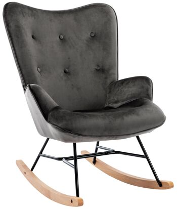 Bausone Rocking Chair Velours Gris 16x88cm 1