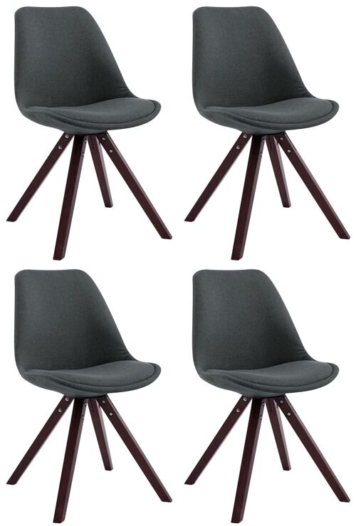Talamello Set van 4 Bezoekersstoelen Stof Grijs 6x56cm