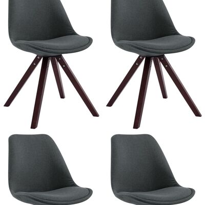 Talamello Set van 4 Bezoekersstoelen Stof Grijs 6x56cm