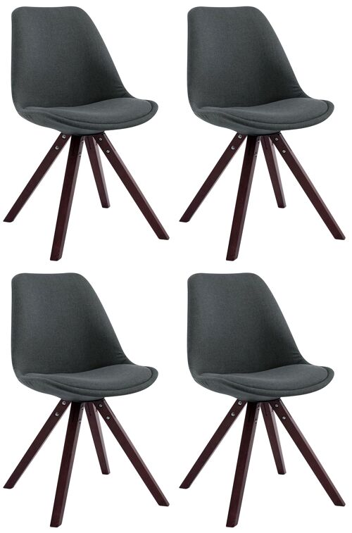 Valdina Set van 4 Bezoekersstoelen Stof Grijs 6x56cm