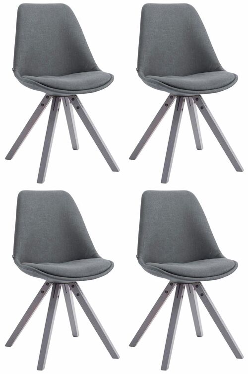 Paoloni Set van 4 Bezoekersstoelen Stof Grijs 6x56cm