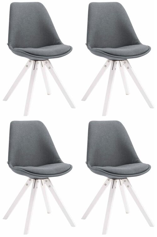 Nuvolera Set van 4 Bezoekersstoelen Stof Grijs 6x56cm