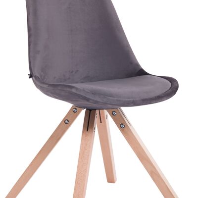 Grassano Set van 4 Eetkamerstoelen Fluweel Grijs 6x56cm