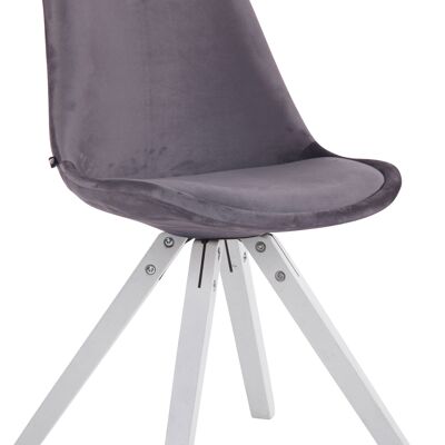 Biancano Set van 4 Eetkamerstoelen Fluweel Grijs 6x56cm