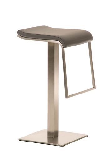 Currieri Tabouret de Bar Cuir Artificiel Gris 16x42cm 1