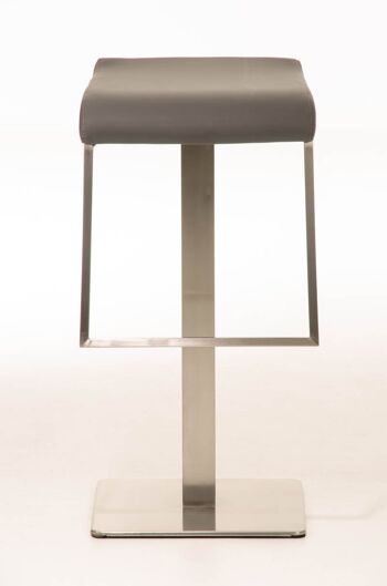 Currieri Tabouret de Bar Cuir Artificiel Gris 16x42cm 2