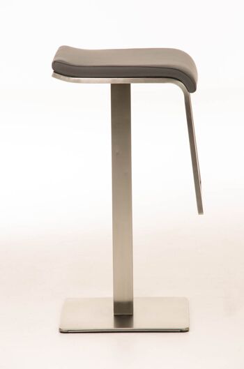 Currieri Tabouret de Bar Cuir Artificiel Gris 16x42cm 3