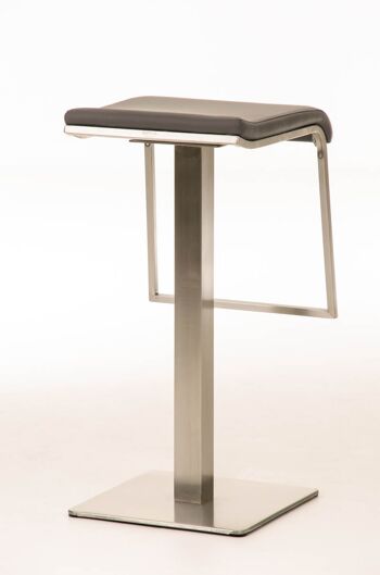 Currieri Tabouret de Bar Cuir Artificiel Gris 16x42cm 4