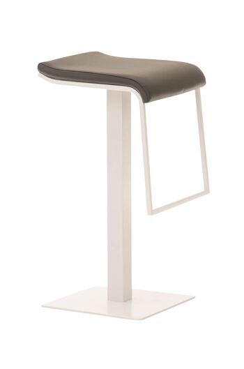 Mezzoculo Tabouret de Bar Cuir Artificiel Gris 16x42cm 1