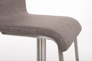 Cicciano Tabouret de Bar Tissu Gris 14x46cm 5