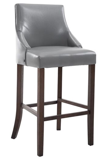 Genca Tabouret de Bar Cuir Artificiel Gris 10x53cm 1