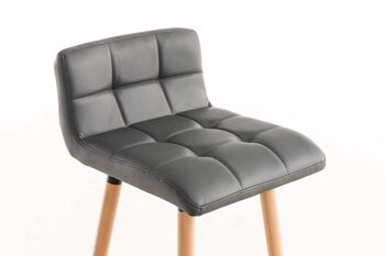 Spoltore Tabouret de Bar Cuir Artificiel Gris 6x49cm 2