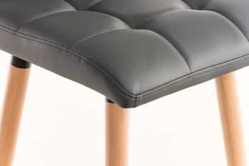 Spoltore Tabouret de Bar Cuir Artificiel Gris 6x49cm 3