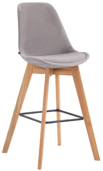 Tabouret Cecina Velours Gris 7x56cm 1