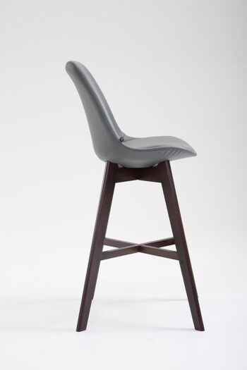 Favirano Tabouret de Bar Cuir Artificiel Gris 6x56cm 3