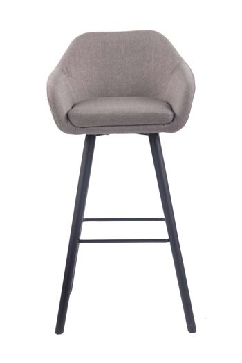 Cocullo Tabouret de Bar Tissu Gris 8x52cm 1