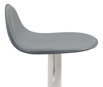 Tabouret de Bar Fucignano Cuir Artificiel Gris 5x41cm 7