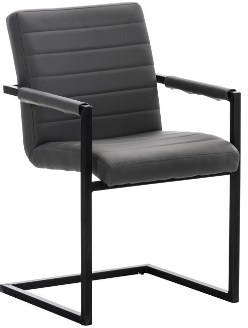 Bribano Bezoekersstoel Kunstleer Grijs 9x63cm