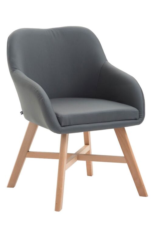 Sarego Bezoekersstoel Kunstleer Grijs 10x55cm
