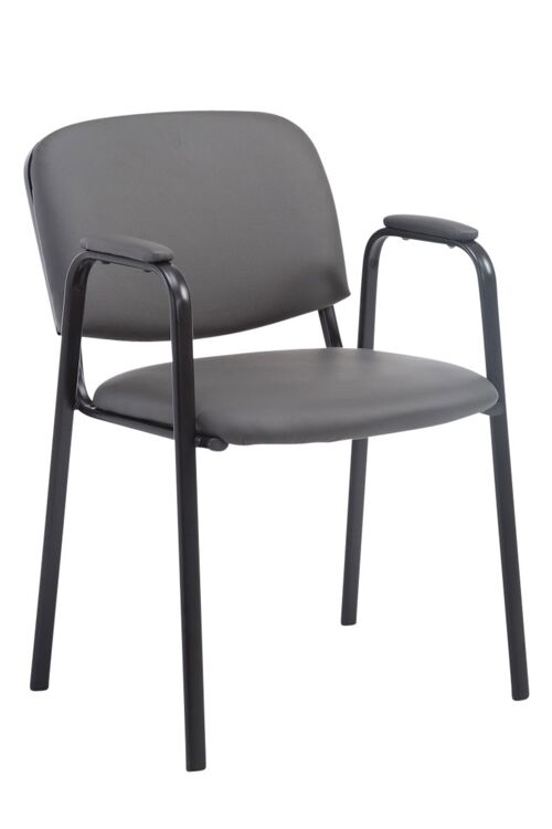 Morgex Bezoekersstoel Kunstleer Grijs 7x55cm
