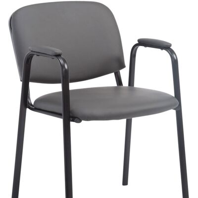 Morgex Bezoekersstoel Kunstleer Grijs 7x55cm