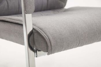 Lequile Chaise visiteur Tissu Gris 16x65cm 7