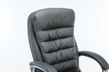 Zaffaria Chaise de Bureau Cuir Artificiel Gris 16x77cm 3