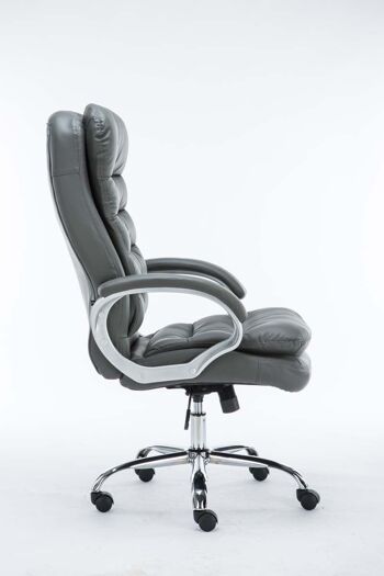 Zaffaria Chaise de Bureau Cuir Artificiel Gris 16x77cm 6