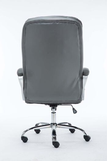 Zaffaria Chaise de Bureau Cuir Artificiel Gris 16x77cm 9