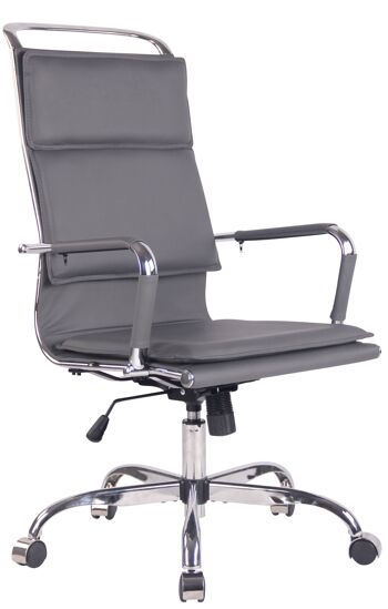 Persico Chaise de Bureau Cuir Artificiel Gris 13x63cm 1