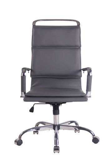 Persico Chaise de Bureau Cuir Artificiel Gris 13x63cm 2