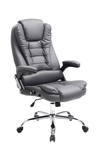 Dimaro Chaise de bureau Cuir artificiel Gris 16x78cm 1