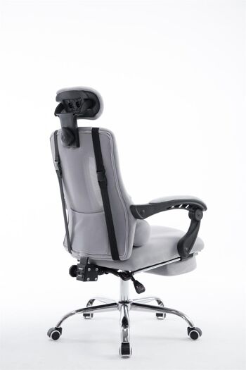 Chaise de Bureau Prata Cuir Artificiel Gris 15x63cm 4