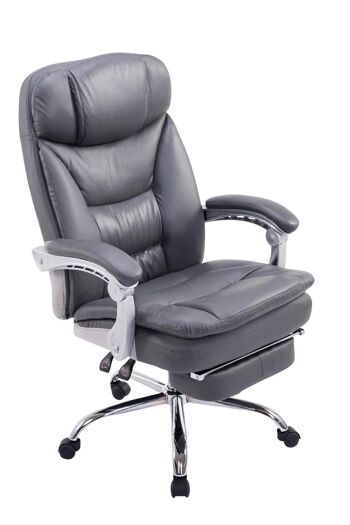 Ornavasso Chaise de Bureau Cuir Artificiel Gris 20x67cm 1